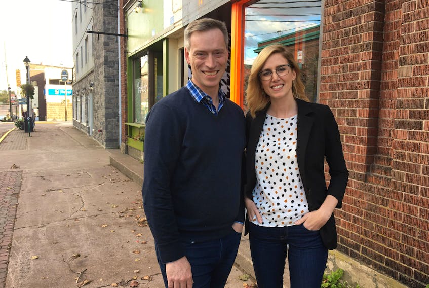Jessica Hughes, here with Sackville 20/20 chair Andrew Wilson, will be taking on the new role as Sackville's new executive director of community-supported education.