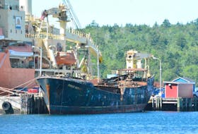 <p>The abandoned and derelict Farley Mowat in Shelburne’s harbour.</p>
<p>&nbsp;</p>