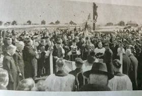 The funeral for Fr. Miles Tompkins was held at St. Agnes Church in New Waterford in 1940. The church was filled to capacity and thousands lined the streets outside. (SUBMITTED BY Don Bird) 