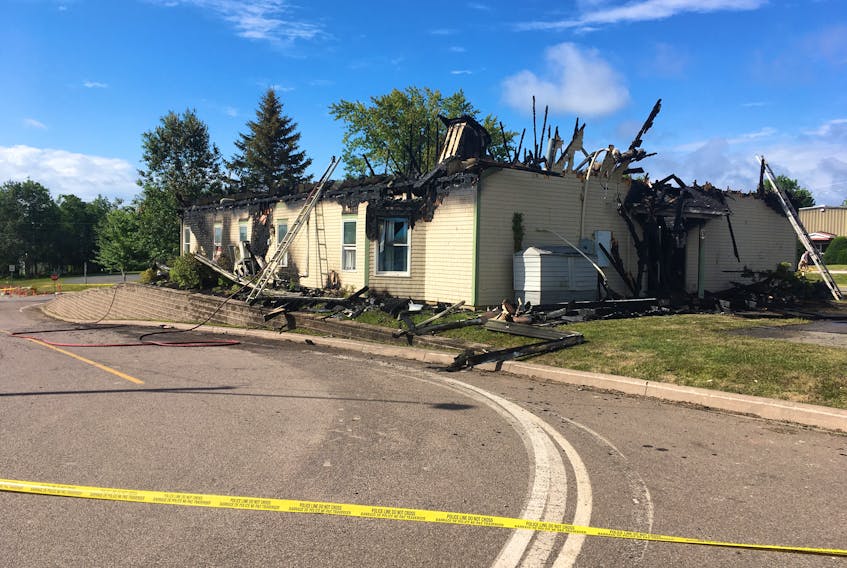 What's left of the Montague Town Hall following an Aug. 2 fire.