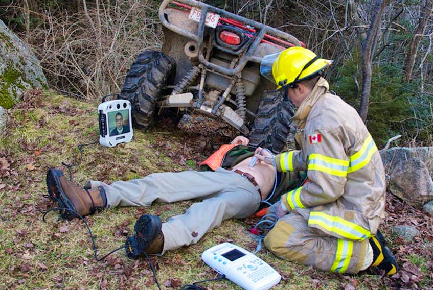 Remote presence technology enables a medic to perform an ultrasound at the scene of accident. - University of Saskatchewan