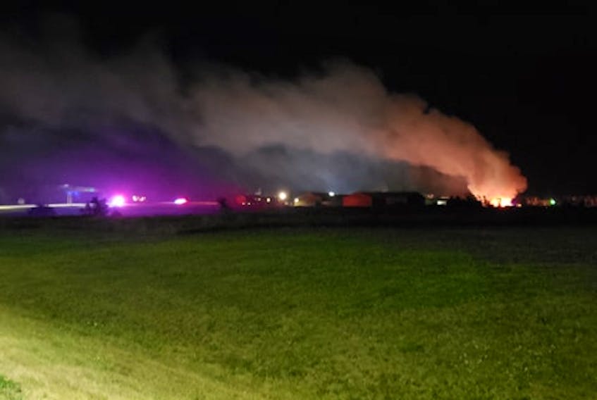 A fire destroyed an auto business on Read Drive in Summerside in the early hours of Monday, Aug. 17. Photo courtesy of Cj Arsenault.