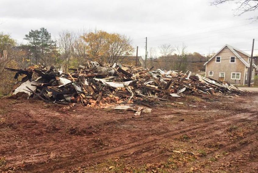 <p>This is all that remains of a three-storey apartment building in Tyne Valley that was destroyed by fire Tuesday night. Police say the fire is suspicious.&nbsp;</p>
<p>&nbsp;</p>
