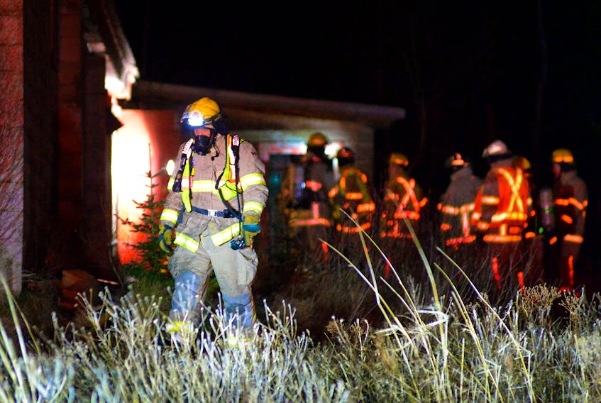 Firefighters responded to a suspicious fire in Portugal Cove-St. Philip's Tuesday night. Keith Gosse/The Telegram