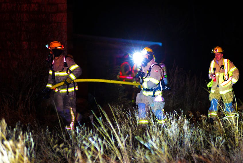 Firefighters responded to a suspicious fire in Portugal Cove-St. Philip's Tuesday night. Keith Gosse/The Telegram
