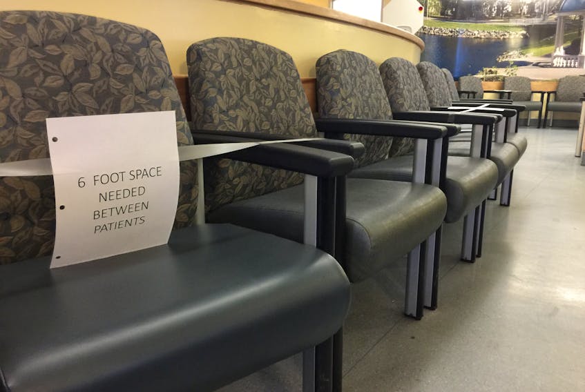 Social distancing is in place throughout the Cape Breton Regional Hospital, particularly in the emergency department. Patients diagnosed with COVID-19 have been admitted to a section on the fourth floor of the Sydney hospital. CAPE BRETON POST 