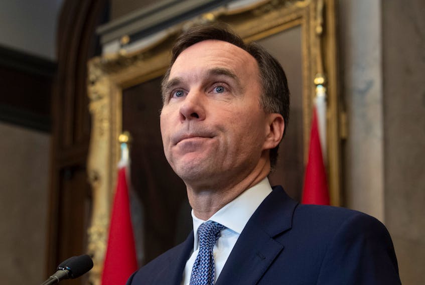  Minister of Finance Bill Morneau provides a fiscal update, Monday, December 16, 2019 in the Foyer of West block in Ottawa.