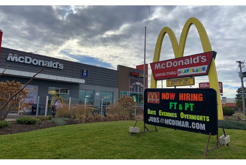 A McDonald's restaurant in Bells Corners advertising for help.