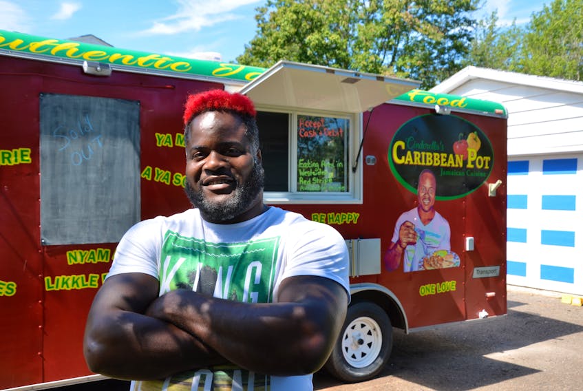 Richard Gardner of Centreville is proud to be operating his own business, a food trailer called Cinderella’s Caribbean Pot Jamaican Cuisine. KIRK STARRATT