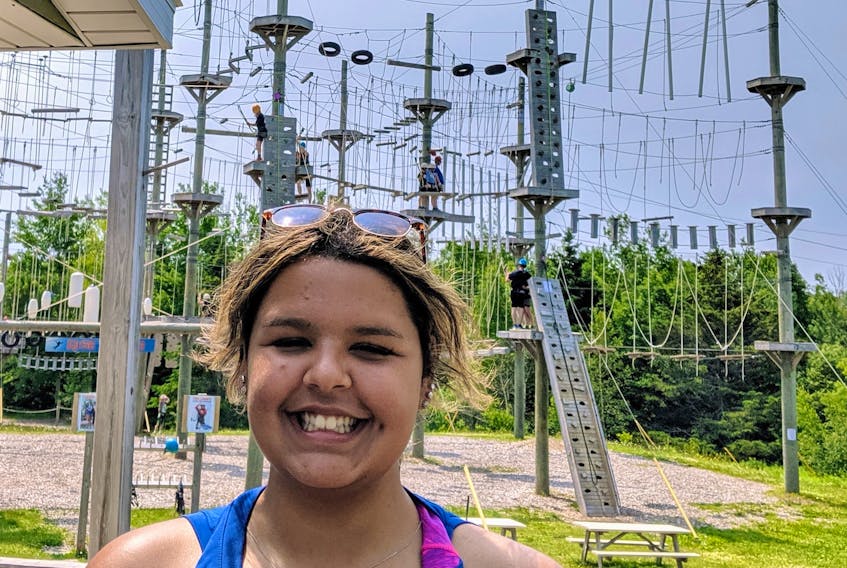 Sports and leisure student Grace Keizer interns with PERCÉ at the Rise and Climb park in Cornwall in the summer of 2019.