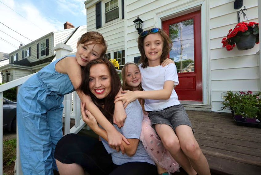 Frazzled mom Sarah Arsenault of Halifax with her three children Aria, 10, Bea, 7 and Eli, 9.