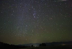 Mid-October is the time of year for the Orionids Meteor Shower. Over a dozen meteors were caught in successively added exposures over three hours in this October 2006 photo shared with NASA by Tunc Tezel taken near Bursa, Turkey. Multiple brilliant meteor streaks can all be connected to a single point in the sky just above the belt of Orion, called the radiant. The Orionids meteors started as sand-sized bits expelled from Comet Halley during one of its trips to the inner solar system. - TUNC TEZEL, courtesy of NASA