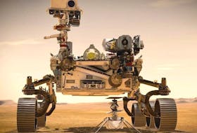 Artistic rendition of the Perseverance rover and Ingenuity helicopter-drone on Mars. - NASA/JPL-Caltech