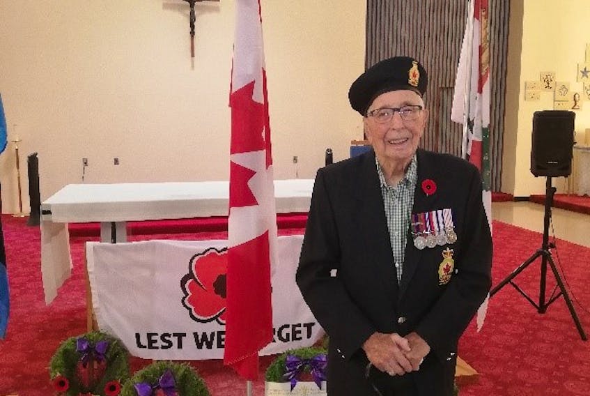 George Olscamp oldest living war vet on PEI at 101.  