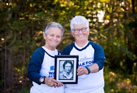 Members of the walk team, Evelyn's Echoes, who walked in memory of Evelyn Kelly at the 2019 IG Wealth Management Walk for Alzheimer’s in Sydney, NS. Pictured are Evelyn's daughter-in-law, Deb Murray, left, and daughter, Sandra Kelly. This year, fundraisers for charities are much different due to COVID-19 and are largely being held online.