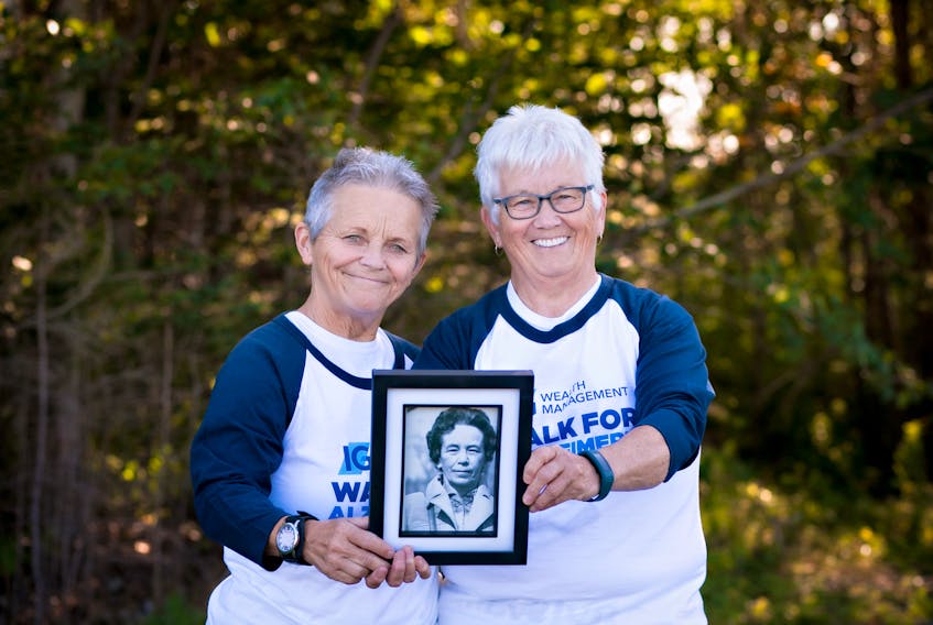 Members of the walk team, Evelyn's Echoes, who walked in memory of Evelyn Kelly at the 2019 IG Wealth Management Walk for Alzheimer’s in Sydney, NS. Pictured are Evelyn's daughter-in-law, Deb Murray, left, and daughter, Sandra Kelly. This year, fundraisers for charities are much different due to COVID-19 and are largely being held online.