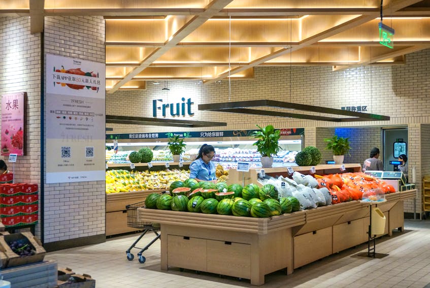 At 7Fresh grocery store in Beijing, I stood in awe of the QR codes affixed on every single piece of fruit. 