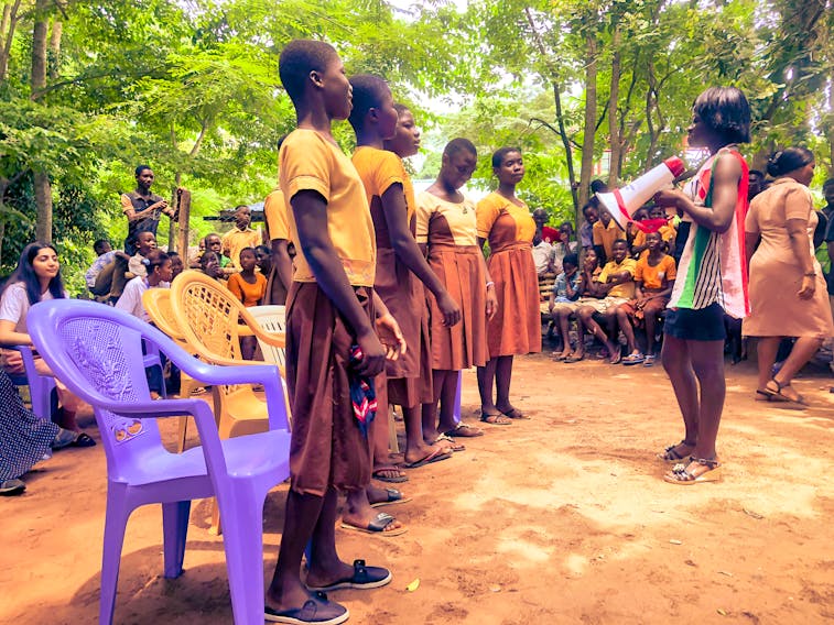 Part of IVD2019 celebration was Nova Scotia-based volunteer photographer Annapolis Valley youth Chantel Peng’s photograph taken in Ghana, West Africa, of youth demonstrating what they do in their youth club. - Chantel Peng (ACIC)