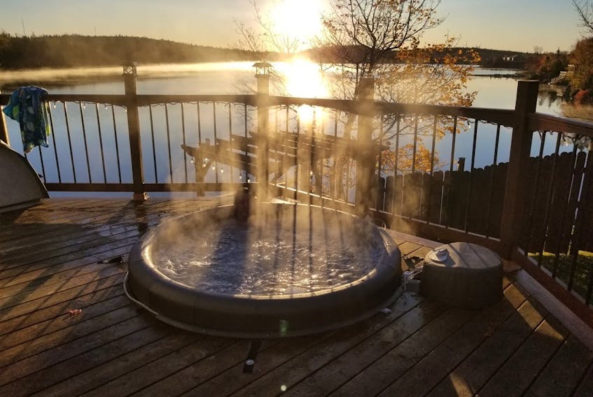 Laura Lahey, from Timberlea, N.S. says she loves her Softub as it is easy to maintain, not hard on electricity and the perfect size for what her family needed. 