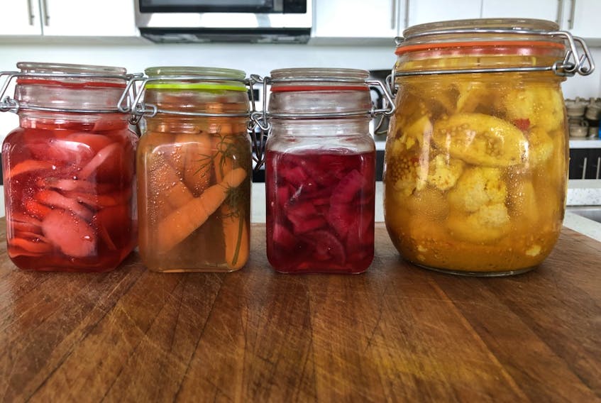 Quick pickled vegetables add a pop of colour and vibrant flavours to a charcuterie board.