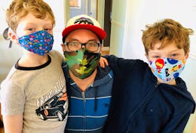 Kara Hebb, from Nine Mile Creek, P.E.I., makes and sells fitted and non-fitted masks for ages four-years to adult through her online business, Saelvage. Pictured here with her children, she believes it is important to teach children the importance of wearing a mask. 
