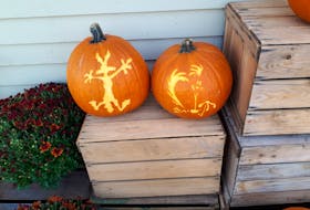 Get creative when decorating your pumpkin - use favourite characters or scenes, like Cathy Dunbar did with this sculpted pumpkin, featuring the Roadrunner and Coyote.