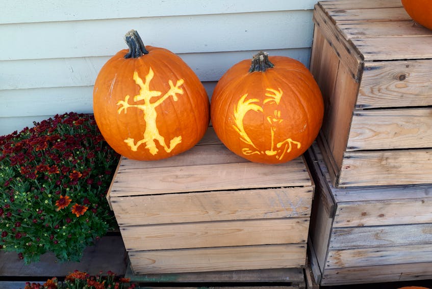 Get creative when decorating your pumpkin - use favourite characters or scenes, like Cathy Dunbar did with this sculpted pumpkin, featuring the Roadrunner and Coyote.