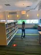 Heather’s son, pictured here at the Colchester-East Hants Public Library, will be starting junior high in September. He won’t get to use a locker, but he’ll get to learn inside the building. HEATHER LAURA CLARKE PHOTO