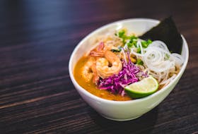 This kimchi shrimp ramen is one of the popular dishes on the menu at Bad Bones Ramen in St. John's, NL.