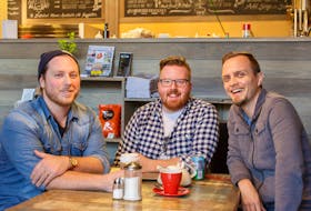 Kyle Simpson, Joel MacDonald and Nathan Sizemore, co-owners of Confound Films, sit together and discuss their film business at The Kettle Black back in 2015. - Brady McCloskey -
