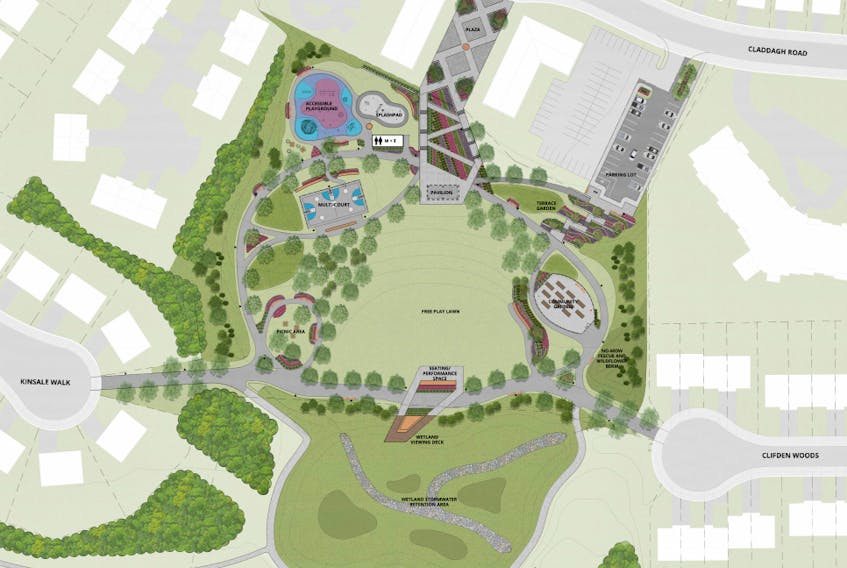 The proposed design of the Galway park, as depicted in St. John’s city council’s agenda documents. -Computer screenshot