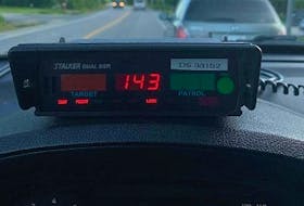 Glovertown RCMP say an officer clocked a driver at 103 kilometres above the speed limit in Gambo Wednesday. RCMP PHOTO