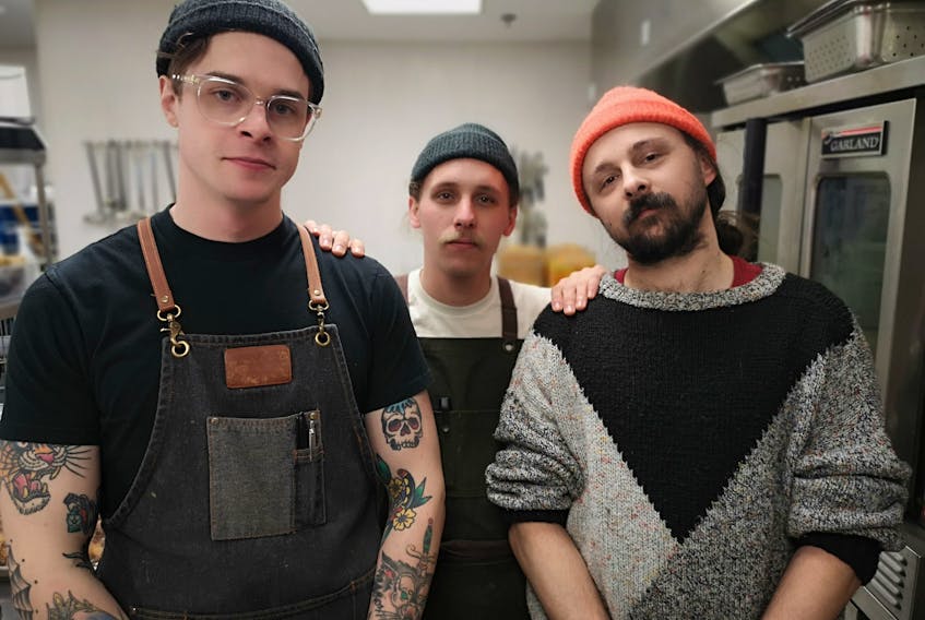 Brian Janes, Derek Ashley and Matt Earle are all chefs at the Gathering Place. Nancy Elkins calls these guys her dream team. Andrew Waterman/The Telegram 