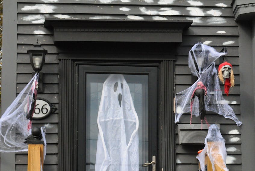 It’s not 666 for the address, but the “66” gives the devilish effect at this home on Hamilton Avenue in the city’s west-end with the “Grim Reaper” and other scary sights visible there.
-Joe Gibbons/The Telegram
