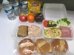 An example of the $12 packed lunches Crystal Blair is providing for truckers. 