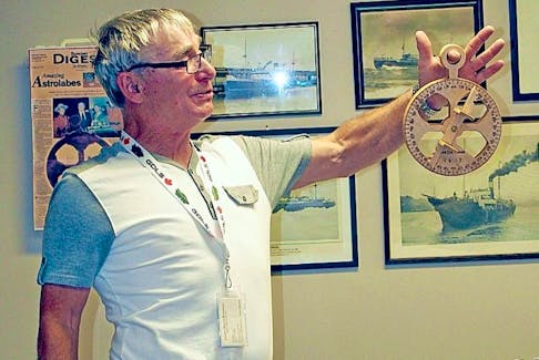 Wayne Mushrow gave a presentation Aug. 3 on his founded astrolabes during Come Home Year celebrations.