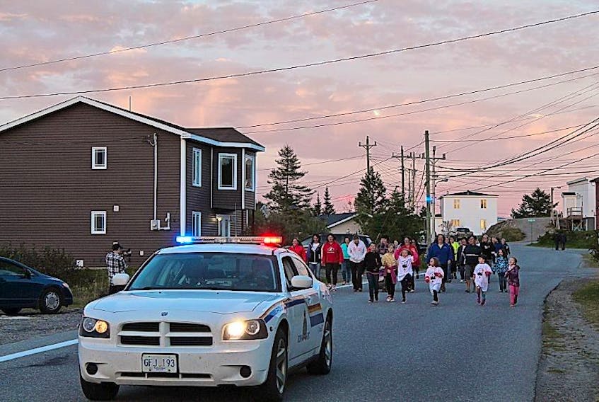Take Back The Night protest was lead by the Burgeo RCMP detachment