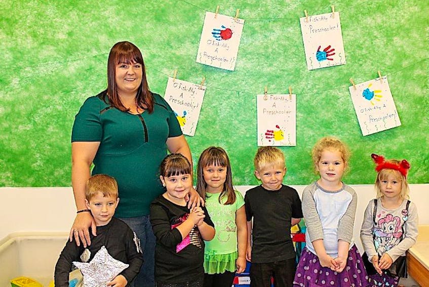 The Community Education Network Preschool Class at Burgeo Academy this year has eight students enrolled. They are very happy and enjoy the activities with their teachers. The students are Miley Ricketts, Jayme Dollimount, Jamie Rose, Lexis Blagdon, Carley Hann, Brodie Symes and teacher Holly Niemi. Missing are Parker Warren and Hailey Rhymes-Spencer.