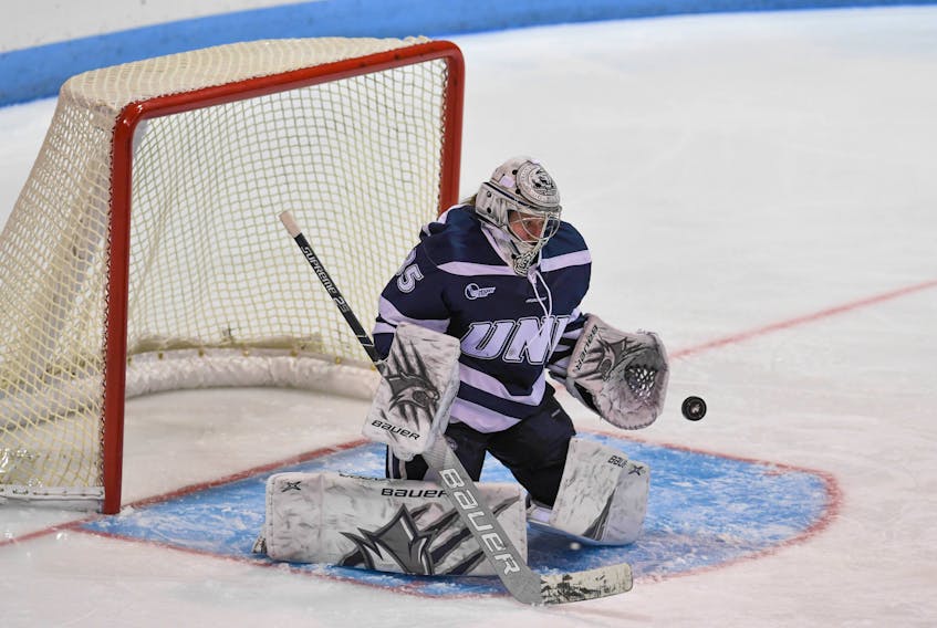 Goalie Ava Boutilier is a redshirt junior with the University of New Hampshire Wildcats.
