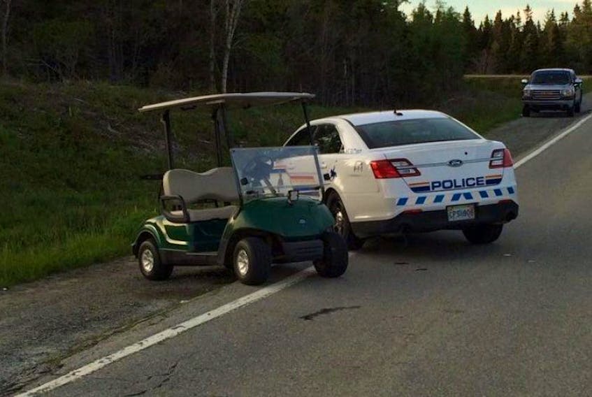 The RCMP have charged a man with impaired operation of a golf cart after allegedly seeing the golf cart being driven illegally on the road near Pubnico on Highway 103.