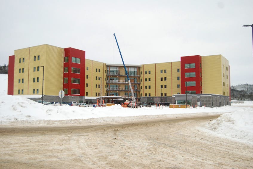 Construction for the new long-term care building in Corner Brook is still underway. It is expected to completed by Feb. 14. STEPHEN ROBERTS / THE WESTERN STAR