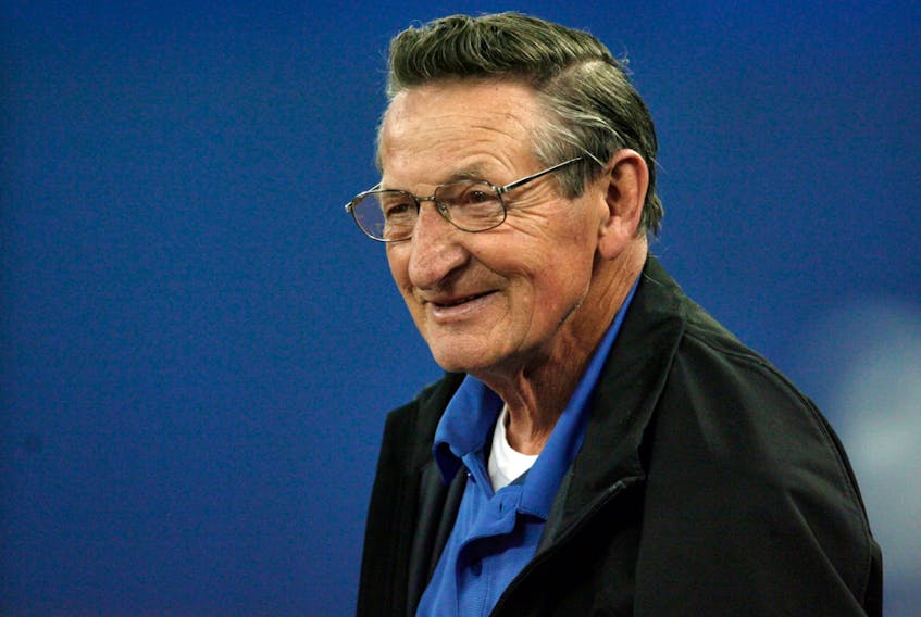 Walter Gretzky, father of NHL legend Wayne Gretzky, watches the Toronto Blue Jays  and New York Yankees MLB American League baseball game in Toronto, May 12, 2009.