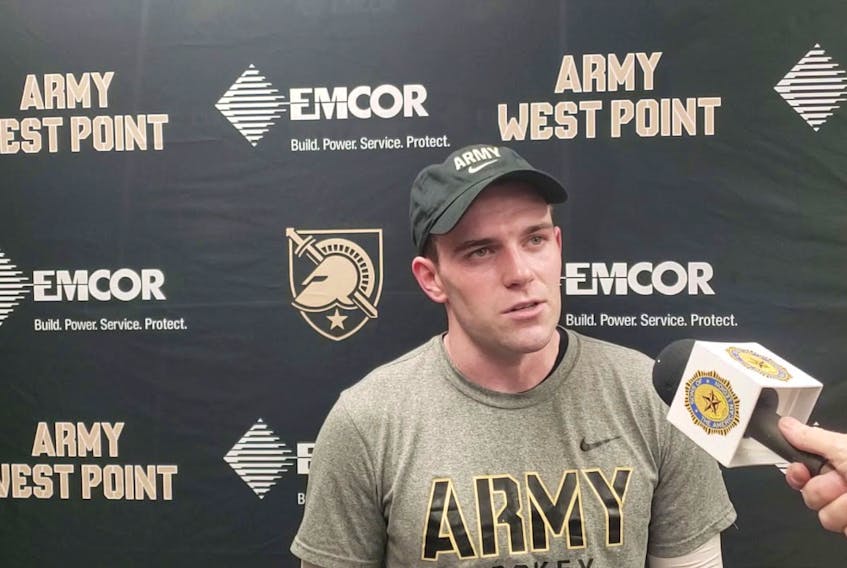 Brendan Soucie played four seasons of NCAA hockey with Army at the U.S. Military Academy in West Point, N.Y., where he appeared in 111 games between 2016 and 2020. He scored 33 goals and added 28 assists for 61 points during his college career. — Contributed