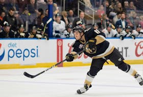Defenceman Joe Duszak was named to the ECHL’s all-rookie team Thursday, after scoring nine goals and 26 assists for 35 points in 34 games for the Growlers this season. — Jeff Parsons/Newfoundland Growlers