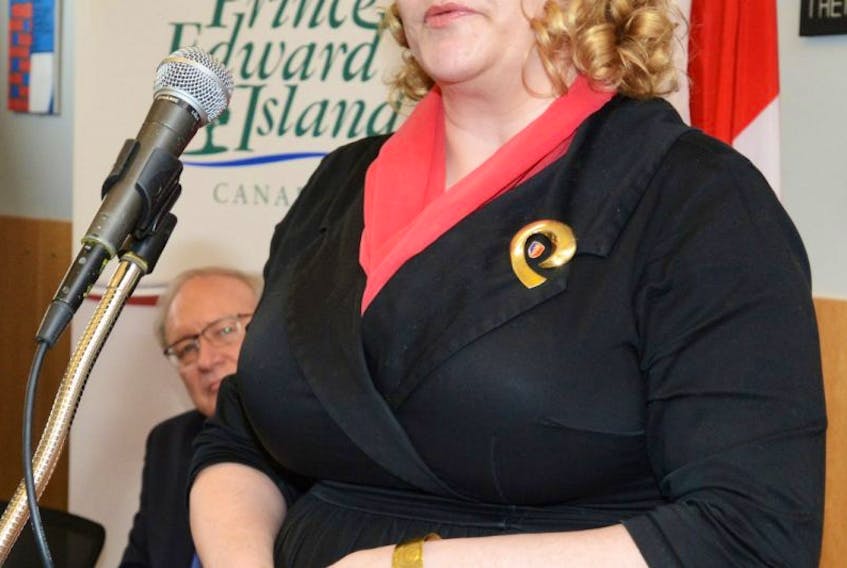 In this file photo, Dr. Heather Keizer, P.E.I medical director of mental health, speaks during an announcement about youth and mental illness in Charlottetown. 