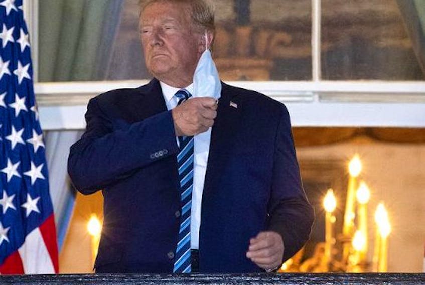 The electronic image of Donald Trump blatantly removing his mask in Washington while a pandemic ravages his country will have an effect on his audience. 