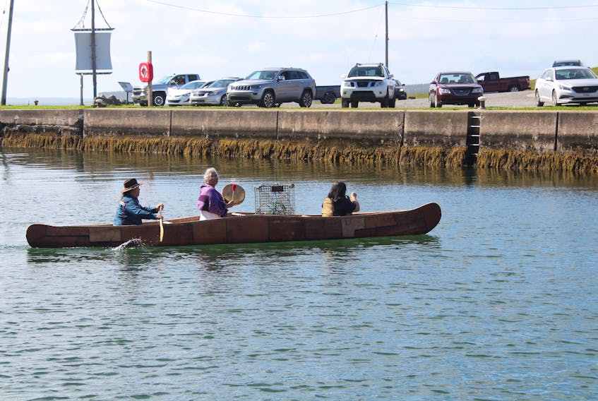 A traditional Mi'kmaq canoe leads a procession of moderate livelihood fishers with the Potlotek First Nation in Cape Breton.  Teachers entering Canadian classrooms should be equipped to teach about Indigenous history and treaties. Oscar Baker III/SaltWire Network