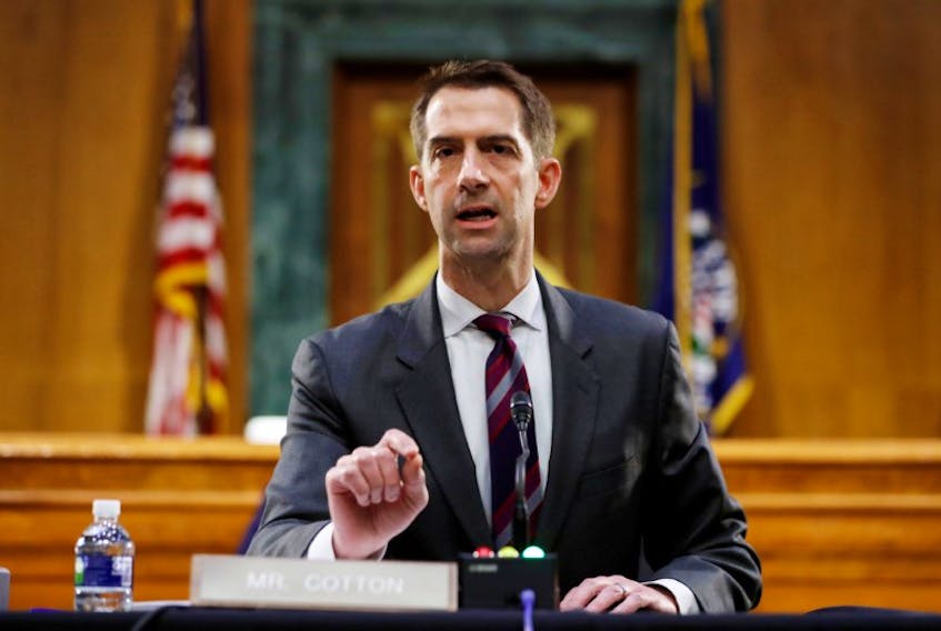 Republic Sen. Tom Cotton of Arkansas has prompted outrage with his comments about slavery in the United States. — Reuters file photo