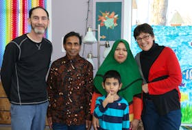 Tim Carr and Kate Sircom, members of the Hantsport Refugee Sponsorship Committee that helped refugees Mita Mutia, her husband Nur Alam Mohd Ishak, and their six-year-old son Mohammad Ariski Molauna make a new life in Canada, are sad to see them leave, but happy to have had the chance to know them.
CAROLE MORRIS-UNDERHILL
