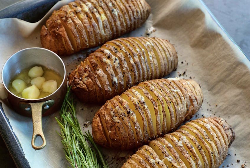 Hasselback Potatoes from Rocky Mountain Cooking by Katie Mitzel.